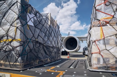 air freight cargo awaiting loading