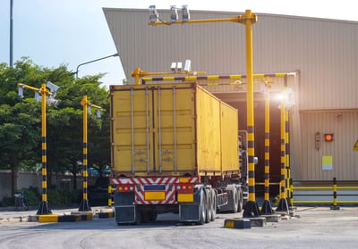 truck being inspected as part of cross-border trade