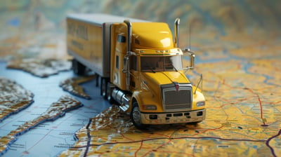 truck on analog map