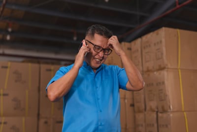 worker in warehouse discussing freight density