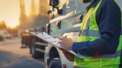 worker reviewing freight density