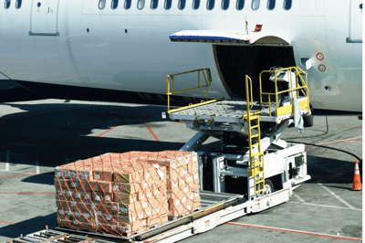 Air cargo being loaded into plane