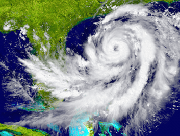 Hurricane satellite map